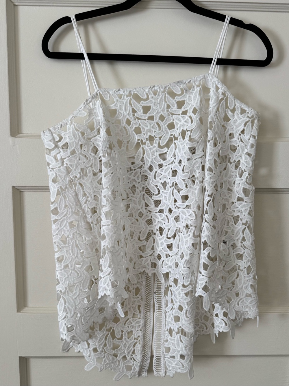 Ne Quittez Pas for Anthropologie White Lace Open Back Top NWT Size M